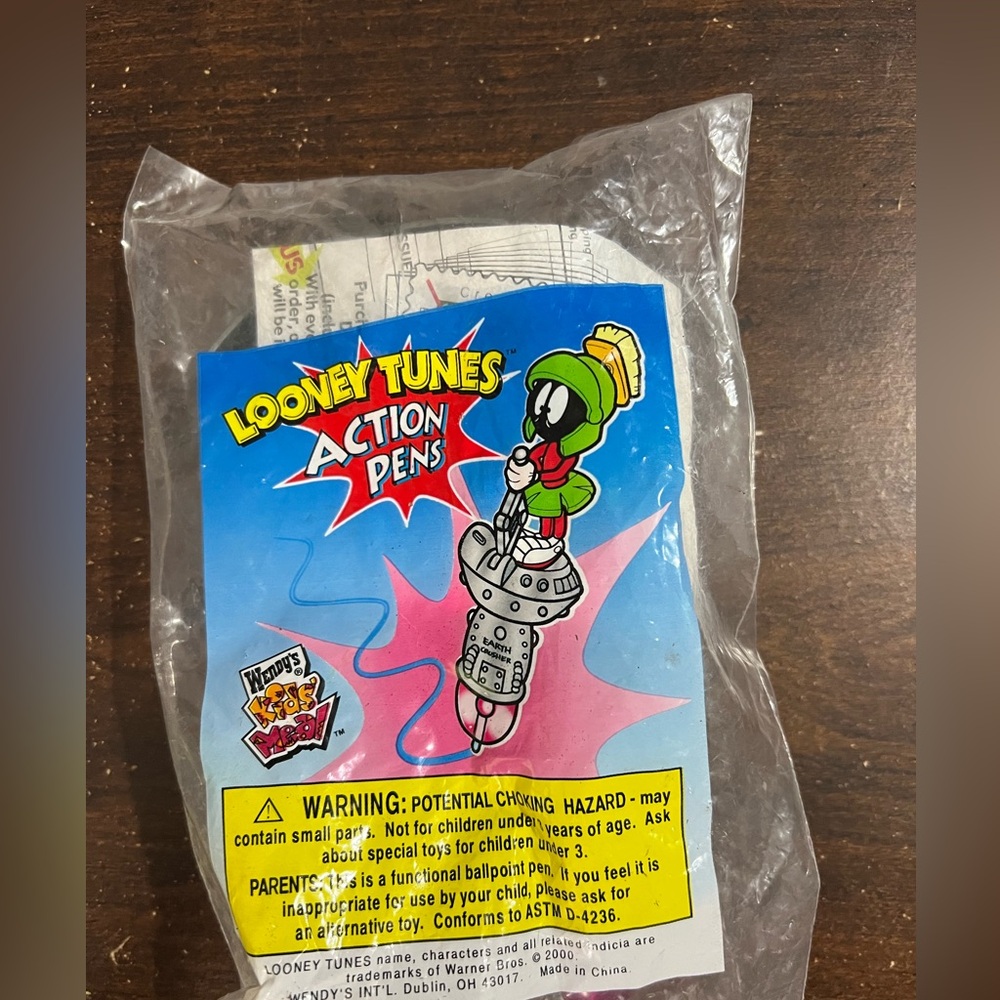 Marvin The Martian Action Pen Looney Tunes 2000 Wendy's Sealed Package